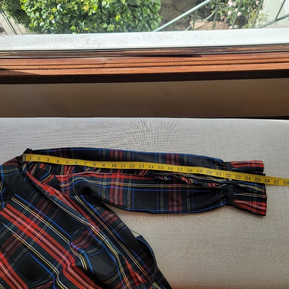 New! J Crew sz M Belted Ruffle Black Tartan Plaid Christmas Dress NWT - Picture 15 of 16